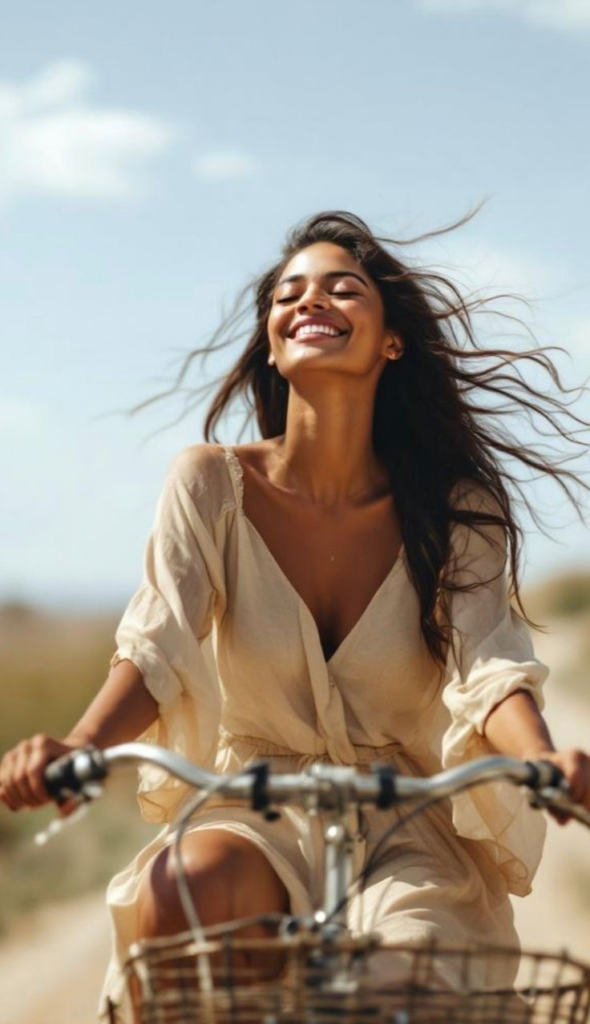 Woman focusing on her own life and personal growth
